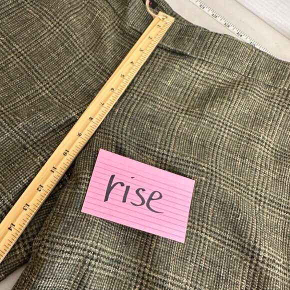 Vintage Escada Wool Blend Check Tweed Trousers in Earthy Tones Size 46 Euro - Picture 9 of 16
